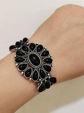 NEW Boho Goth Punk Cuff Bracelet Cluster Flower Bangle Chunky Bohemian Jewelry